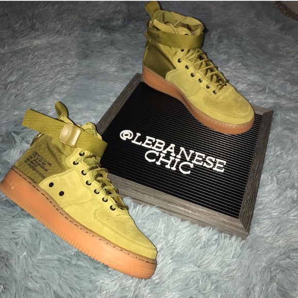 womens olive green air force ones